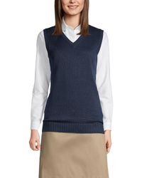 Lands' End - School Uniform Cotton Modal Sweater Vest - Lyst