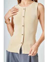 Endless Rose - Knit Buttoned Sleeveless Top - Lyst