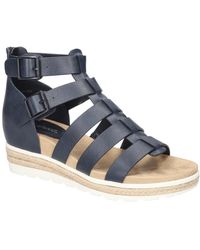 Easy Street Simone Zip Wedge Sandals in Metallic | Lyst