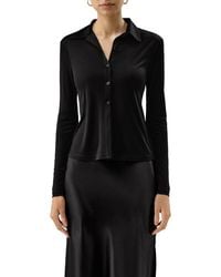 LILYSILK - Basic Slim Silk Jersey Shirt - Lyst