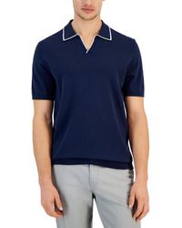 Alfani - Short Sleeve Open-collar Polo Sweater - Lyst