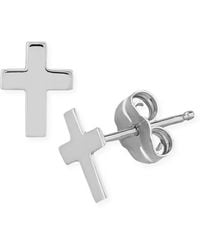 Macy's - Flat Cross Stud Earrings - Lyst