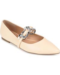 Journee Collection - Metinaa Chain Mary Jane Pointed Toe Flats - Lyst
