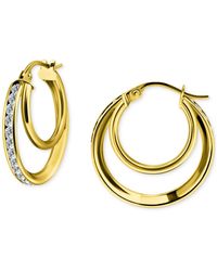 Giani Bernini - Cubic Zirconia Square Double Small Hoop Earrings - Lyst