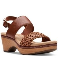 Clarks - Seannah Step Woven Strap Clog-style Platform Sandals - Lyst