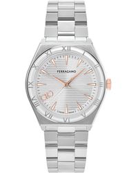 Ferragamo - Salvatore Vega Upper East Swiss Silver-tone Bracelet Watch 40mm - Lyst