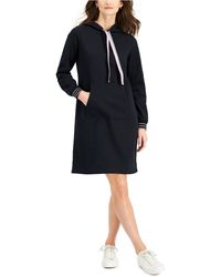 Charter Club French Terry Hoodie Dress, Created For Macy's - Black