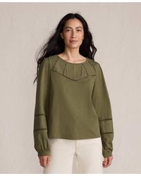 Lands' End - Long Sleeve Slub Pintuck Top - Lyst