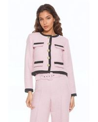 Alexia Admor - Rose Tweed Crewneck Sweater Jacket - Lyst