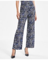 Anne Klein - Petite Printed High Rise Pull-on Ankle Pants - Lyst