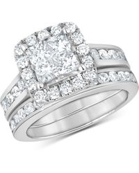 Macy's - Diamond Princess Quad Cluster Halo Bridal Set (2-1/4 Ct. T.w. - Lyst