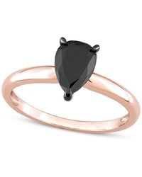 Macy's - Black Diamond Pear Solitaire Engagement Ring (1 Ct. T.w. - Lyst