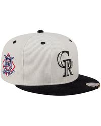 KTZ - Cream/black Colorado Rockies Two-tone Corduroy 59fifty Fitted Hat - Lyst