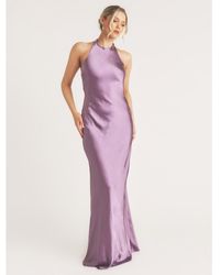 Six Stories - Racer Neck Satin Bridesmaid Dress - Lyst