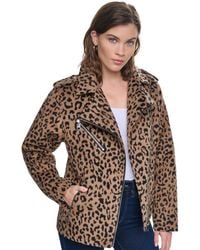 DKNY - Asymmetrical Moto Print Jacket - Lyst