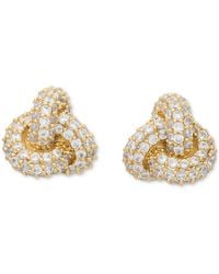 Kate Spade - Gold-tone Pave Double Knot Stud Earrings - Lyst