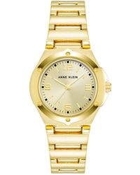Anne Klein - Quartz Gold-tone Alloy Bracelet Watch - Lyst