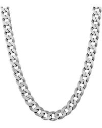 Italian Silver - Solid Curb Chain Necklace - Lyst