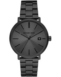 Michael Kors - Blake Three-hand Date Black Stainless Steel Watch - Lyst