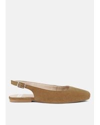 Rag & Co - Sozani Genuine Suede Leather Slingback Flats - Lyst