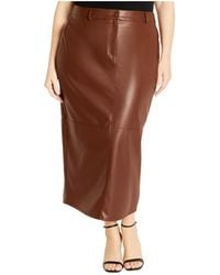 City Chic - Plus Size Faux Leather Ivy Skirt - Lyst