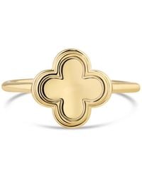 DEVATA - Contour-lined Clover Ring - Lyst