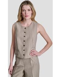 DKNY - Pinstripe Button Front Vest - Lyst