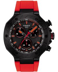 Tissot - Swiss Chronograph T-race Rubber Strap Watch 45mm - Lyst