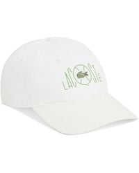 Lacoste - Printed Twill 5-panel Adjustable Hat - Lyst