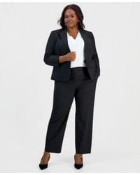 Kasper - Plus Size Washable Bi Stretch Notched Collar Two Button Blazer Straight Leg Pants - Lyst