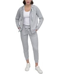 DKNY - Two-tone Zip-front Long-sleeve Hoodie - Lyst