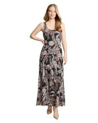 Jones New York - Printed Round Neck Sleeveless Chiffon Dress Pxs Xl - Lyst