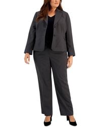 Le Suit - Plus Size Two-button Pinstriped Pantsuit Set - Lyst