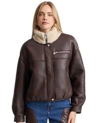 Avec Les Filles - Faux Shearling Oversized-fit Bomber Jacket - Lyst