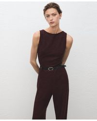 Mango - Marl Belted Jumpsuit - Lyst