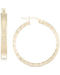 Macy's - Textured Small Hoop Earrings In 10k Gold - Lyst