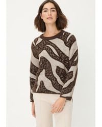 Olsen - Abstract Modern Animal Feather Knit Pull-over - Lyst