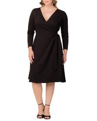 Kiyonna - Plus Size London Sweater Knit Wrap Dress - Lyst