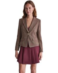 BCBGMAXAZRIA - Plaid Shoulder-padded Stretch Blazer - Lyst