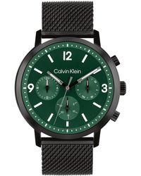 Calvin Klein - Gauge Black Stainless Steel Mesh Watch 44mm - Lyst
