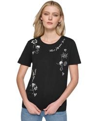 Karl Lagerfeld - Embroidered Motif T-shirt - Lyst