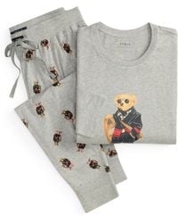 Polo Ralph Lauren - 2-piece Long Sleeve Crew T-shirt And joggers Pajama Set - Lyst