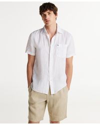 Tommy Hilfiger - Short-sleeve Pigment-dyed Linen Button-front Shirt - Lyst