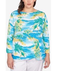 Ruby Rd. - Plus Size Paradise Island Crinkle Knit Top - Lyst