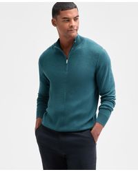 Alfani - Long Sleeve Textured Quarter-zip Sweater - Lyst