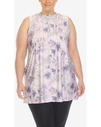 White Mark - Plus Size Floral Sleeveless Tunic Top - Lyst
