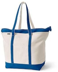 Lands' End - Extra Large 5 Pocket Zip Top Long Handle Canvas Tote Bag - Lyst