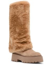 Madden Girl - Dilemma-f Faux-fur Fold-over Lug-sole Tall Boots - Lyst