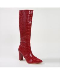 BERNESS - Aster Croc-embossed Knee High Boots - Lyst