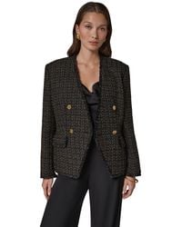 Donna Karan - Double Breasted Tweed Blazer - Lyst
